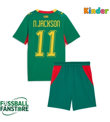 Senegal Nicolas Jackson #11 Replik Auswärtstrikot Kinder WM 2026 Kurzarm (+ Kurze Hosen)